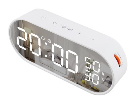 Touch Dual Alarm Clock with Snooze Function LED Mirror Alarm Clock Temperature and Humidity Display Digital Clock for Home (USB Powered Version) Supply