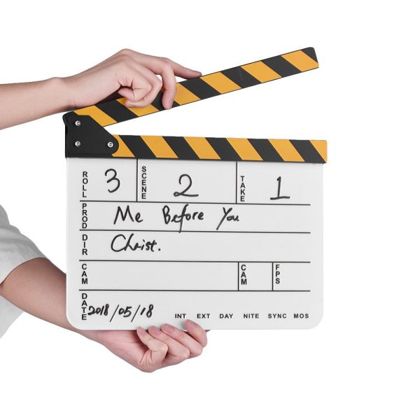 Dry Erase Acrylic Director Film Clapboard Movie TV Cut Action Scene Clapper Board Slate For Cheap