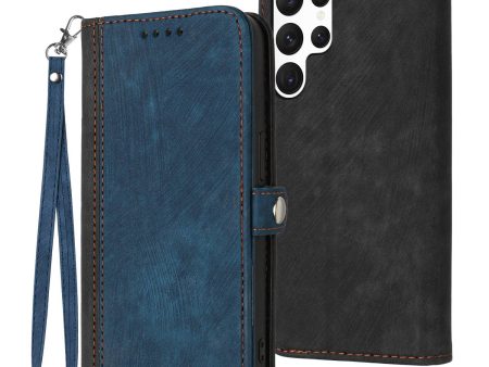 YX0020 For Samsung Galaxy S22 Ultra 5G Phone Case, Horizontal Stand Dual Magnetic Clasp PU Leather Flip Cover Shell with Strap Cheap