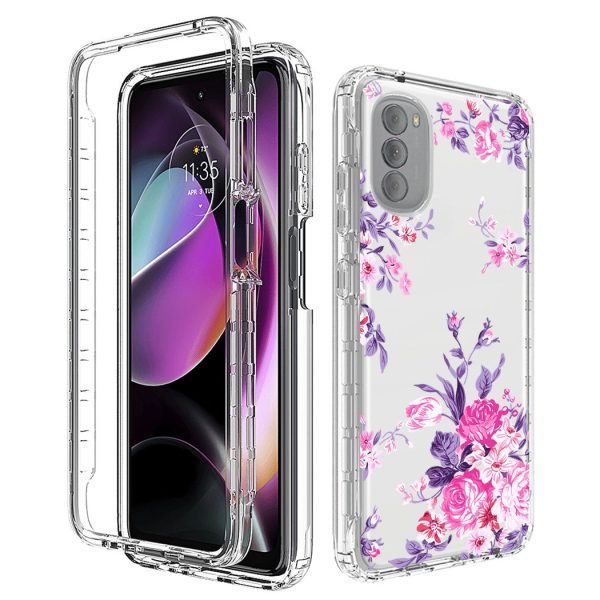 Transparent PC Frame + TPU Phone Case For Motorola Moto G 5G 2022, 2-in-1 Stylish Pattern Printing Cell Phone Protective Back Cover Cheap