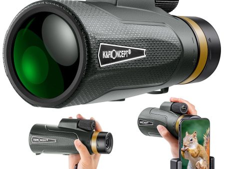 K&F CONCEPT KF33.013 12X50 High Magnification Monocular with Cell Phone Adapter for Adult Waterproof Portable Monocular with BAK-4 Prism for Bird Watching Camping Traveling Online Sale