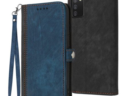 YX0020 For Samsung Galaxy A03s (166.5 x 75.98 x 9.14mm) Stand Phone Case, Dual Magnetic Clasp Fully Wrapped PU Leather Flip Cover Shell with Strap Online now