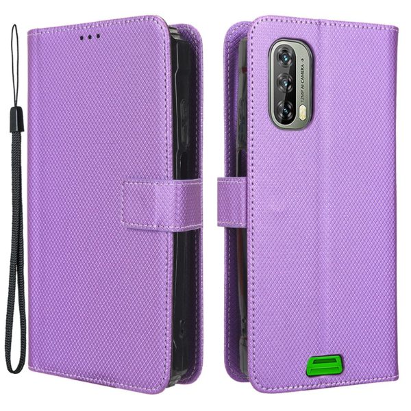 For Blackview BV7100 4G Diamond Texture PU Leather Wallet Case Flip Stand Magnetic Clasp Shockproof Phone Cover Fashion