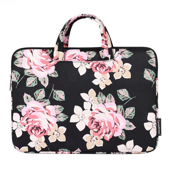 CANVASARTISAN H40-B01 Laptop Sleeve 14-inch Rose Pattern Printed  Laptop Carrying Case Protective Computer Bag with Outer Pouch Online Sale