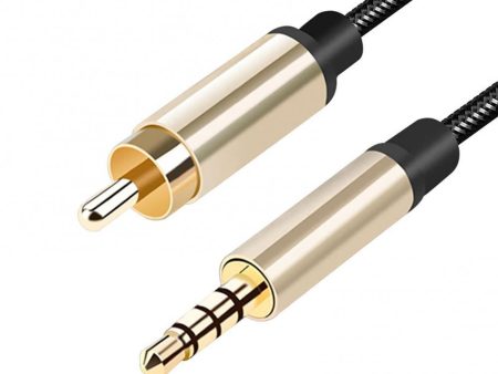 1m Audio Connection Cable 3.5mm AUX Coaxial Male to RCA Male Gold-Plated Connector Cord for TV Speaker Sound Amplifier Online