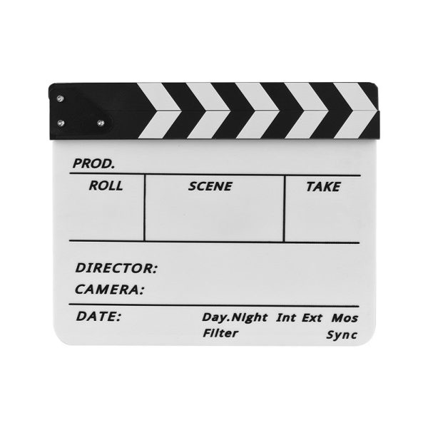 Movie TV Cut Action Scene Clapper Board Dry Erase Acrylic Director Film Clapboard Slate Marker + Pen For Discount