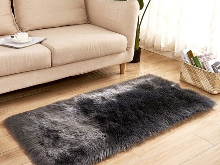 Soft Faux Fur Rug Fluffy Rectangle Shape Sheepskin Fur Carpet Rug for Nursery Room, Bedroom, Luxury Home Decor Online