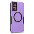 For Samsung Galaxy S22 Ultra 5G Camera Lens Frame Design Phone Cover Hard PC + Soft TPU Anti-drop Case Magnetic Wireless Charging Fashion