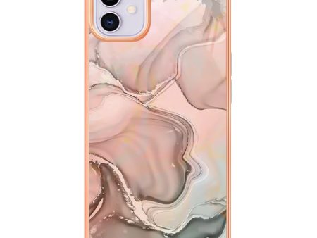 For iPhone 11 6.1 inch YB IMD Series-16 Style E Marble Pattern Case 2.0mm TPU Electroplated IMD Anti-scratch Phone Cover Support Wireless Charging on Sale