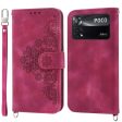 PU Leather Flip Phone Case For Xiaomi Poco X4 Pro 5G, Imprinted Flowers Multiple Card Slots Skin-touch Anti-drop Smartphone Cover Wallet Stand with Straps Cheap