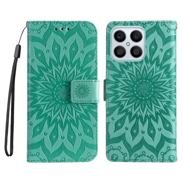 KT Imprinting Flower Series-1 for Honor X8 4G Full Coverage Phone Stand Wallet Cover Sunflower Imprinted PU Leather Phone Case on Sale