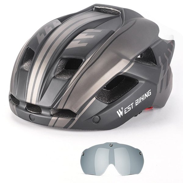 WEST BIKING YP0708094 Magnetic Goggles Helmet Integrated Bike Helmet Lightweight Cycling Helmet Men Women Bicycle Safety Gear for Mountain Bicycle Road Bike Discount