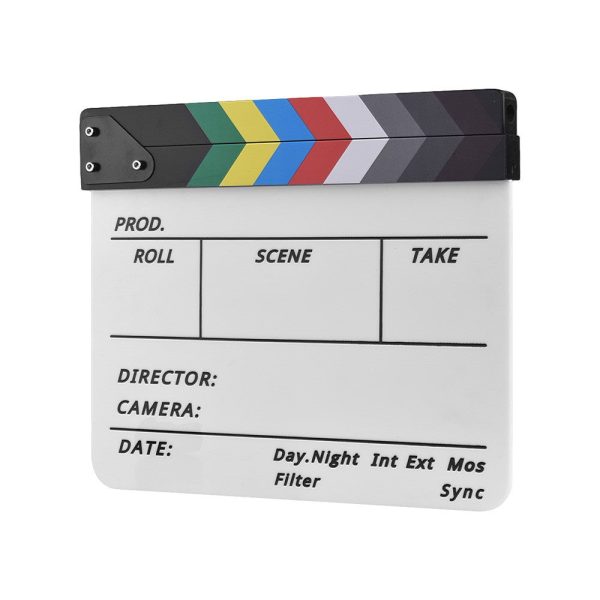 Movie TV Cut Action Scene Clapper Board Dry Erase Acrylic Director Film Clapboard Slate Marker + Pen For Discount