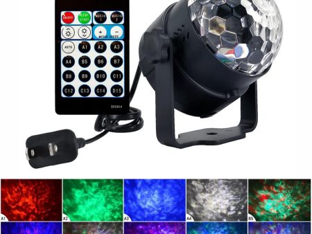 6W 15-Color Water Wave Projector Light Projecting Lamp with Remote Controller for Parties Accasions Online Sale