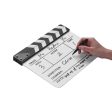 Movie TV Cut Action Scene Clapper Board Dry Erase Acrylic Director Film Clapboard Slate Marker + Pen For Discount