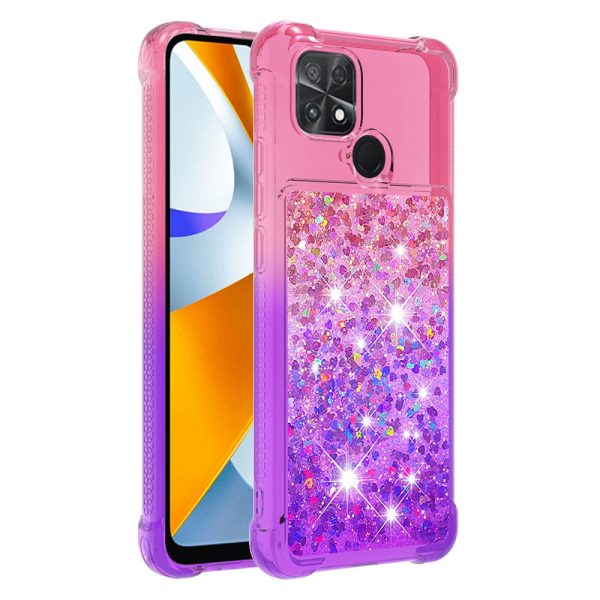 YB Quicksand Series-3 for Xiaomi Poco C40 4G Soft TPU Back Cover Gradient Quicksand Liquid Flowing Sparkle Phone Case For Sale