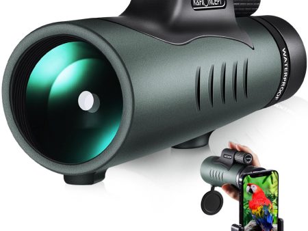 K&F CONCEPT KF33.008 12X50 HD Monocular with Cell Phone Adapter BAK4 Prism IP68 Waterproof Monocular for Wildlife Watching Traveling Sports Online now