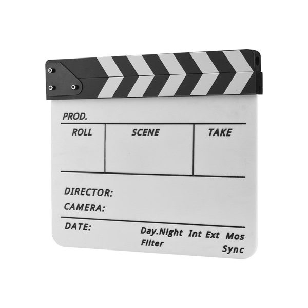 Movie TV Cut Action Scene Clapper Board Dry Erase Acrylic Director Film Clapboard Slate Marker + Pen For Discount