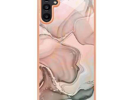 For Samsung Galaxy A13 5G   M13 5G   A04 4G (164.4 x 76.3 x 9.1 mm) YB IMD Series-16 Marble Case Style E IMD Electroplating Frame 2.0mm TPU Shockproof Flexible Phone Cover Online now