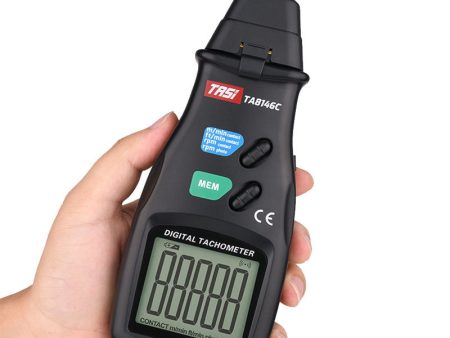 TASI TA8146C Digital Tachometer 2.5-99999RPM LCD Display Contact and Laser Digital Tachometer Speedometer For Discount