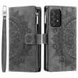 Zipper Pocket Wallet Case for Samsung Galaxy A52 4G   5G   A52s 5G, Collision-proof Mandala Flower Imprinted PU Leather Stand Cover with Multiple Card Slots Cheap