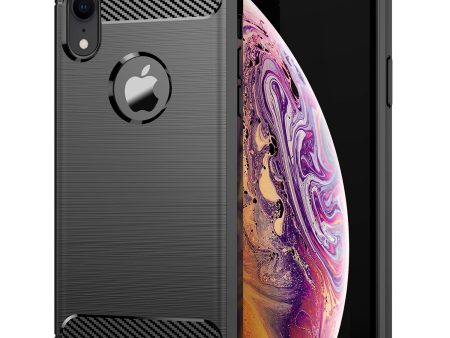 For iPhone XR 6.1 inch Drop Protection Flexible TPU Phone Back Cover Brushed Carbon Fiber Texture Cell Phone Case For Sale