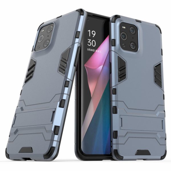 2 in 1 Full Protection Plastic + TPU Combo Hybrid Phone Protector Cover Case with Kickstand for Oppo Find X3 Find X3 Pro Online Hot Sale