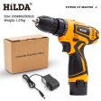 HILDA Electric Drill Screwdriver 12V US Plug Rechargeable Cordless Woodworking Drill Power Tool Power Drill Driver For Cheap