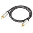 2m RCA Male to Male Digital Audio Coaxial Cable S   PDIF Video Braided Cord Wire for Home Theater, HDTV, Subwoofer For Cheap