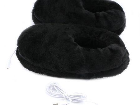 Size 36-46 USB Electric Heated Slippers Winter Thicken Feet Warmer Plush Shoes Foot Heater Supply