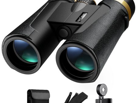 K&F CONCEPT KF33.011 12X42 Adult Waterproof Binoculars Night Vision HD FMC BAK4 Prism Lens Binoculars with Phone Clip for Bird Watching, Hunting Fashion