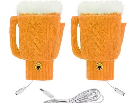 USB Heated Gloves Winter Hand Warmer Full   Half Finger Electric Heating Knitting Mittens Online Sale