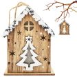 LED Light Up Christmas House Wood House Crafts Wooden Hanging Ornaments for Christmas Tree Window Decor For Discount