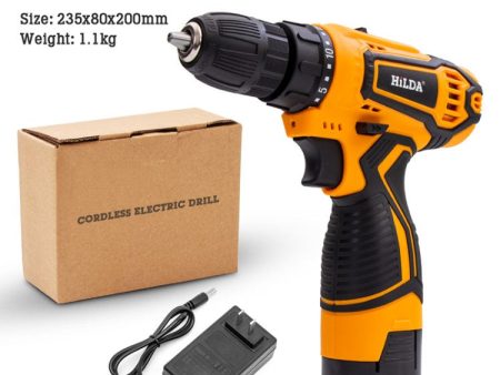 HILDA Electric Drill Screwdriver 16.8V US Plug Rechargeable Cordless Woodworking Drill Power Tool Power Drill Driver Online now