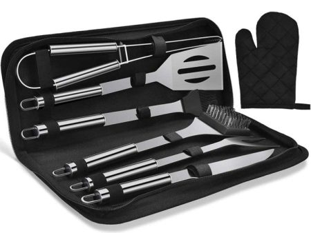 7Pcs Set BBQ Grill Accessories Grill Kit Spatula Fork Tongs Cleaning Brush Tools for Camping Backyard Barbecue (No FDA Certificate) Online