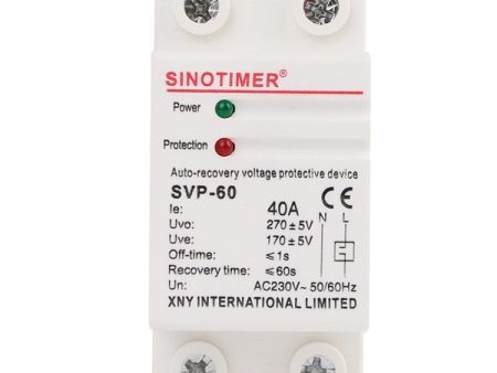 SINOTIMER Voltage Protection Relay 230V AC Automatic Reconnect Overvoltage Undervoltage Protector Voltage Monitoring Relay Online