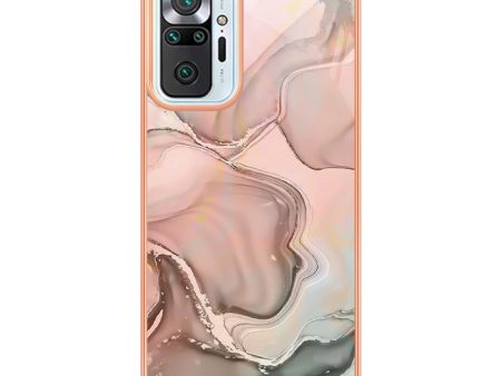 For Xiaomi Redmi Note 10 Pro 4G (Global)   Note 10 Pro 4G (India)   Note 10 Pro Max 4G YB IMD Series-16 Electroplated Marble Pattern Case Style E IMD 2.0mm TPU Shockproof Phone Cover For Sale