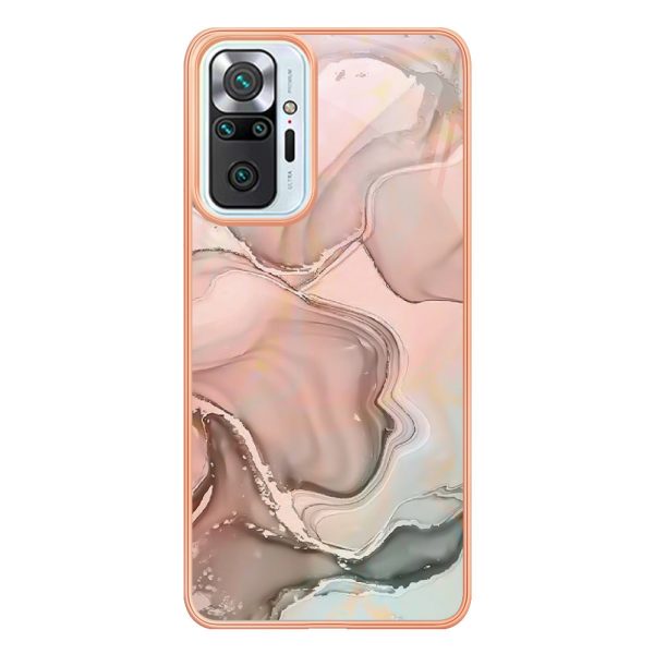 For Xiaomi Redmi Note 10 Pro 4G (Global)   Note 10 Pro 4G (India)   Note 10 Pro Max 4G YB IMD Series-16 Electroplated Marble Pattern Case Style E IMD 2.0mm TPU Shockproof Phone Cover For Sale