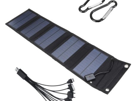 Monocrystalline Foldable Solar Panel Portable Outdoor Power Generator with Carabiner and Cable Fashion