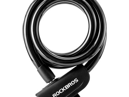 ROCKBROS RKS515 Bicycle Coiled Locks Portable Anti-Theft Bicycle Steel Cable Lock with Keys for Motorcycle, MTB, Door, Gate, Fence on Sale