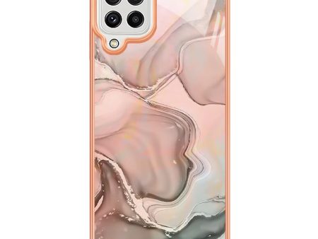 For Samsung Galaxy A22 4G (EU Version)   M32 (Global Version) 4G YB IMD Series-16 Marble Pattern Phone Cover Style E IMD 2.0mm TPU Anti-fingerprints Electroplating Back Case For Cheap