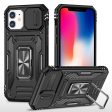 Armor Series for iPhone 11 6.1 inch Anti-scratch Phone Case Kickstand PC + TPU Protective Back Cover with Slide Camera Cover Online Hot Sale