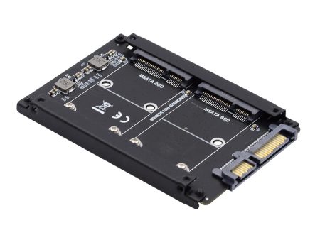 SA-049 Dual MSATA Mini-SATA SSD Card JOBD Raid0 Span Bridge to 2.5inch SATA Combo HDD Disk Drive Enclosure For Sale