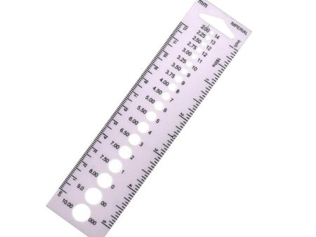 AC183 Knitting Needle Ruler Inch Gauge US mm 2.0-10.0mm Ruler Tailor Sewing Tool Hot on Sale