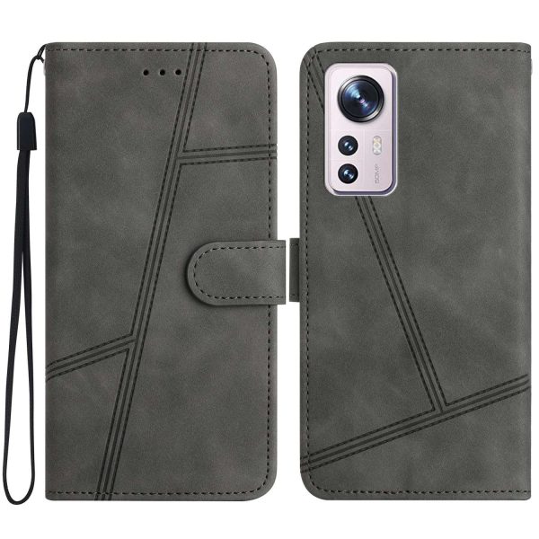 For Xiaomi 12 Pro 5G   12 Pro (Dimensity) 5G   12S Pro 5G Comfortable Skin-touch Feeling Phone Case Wallet Retro PU Leather Imprinted Sewing Line Decor Phone Cover Discount