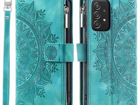 Zipper Pocket Wallet Case for Samsung Galaxy A52 4G   5G   A52s 5G, Collision-proof Mandala Flower Imprinted PU Leather Stand Cover with Multiple Card Slots Cheap