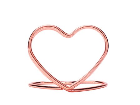 10Pcs Double Layer Love Heart Shape Memo Holder Desktop Decor Metal Ring Notes Card Clip Placecard Photo Stand, Large Size For Sale