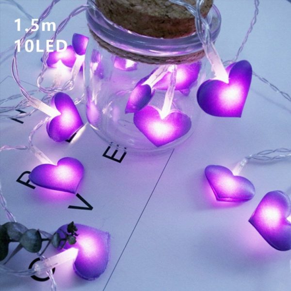 1.5m 10 Lights Heart-Shaped LED String Light Valentines Day Christmas Party Decoration for Girl s Bedroom Hot on Sale