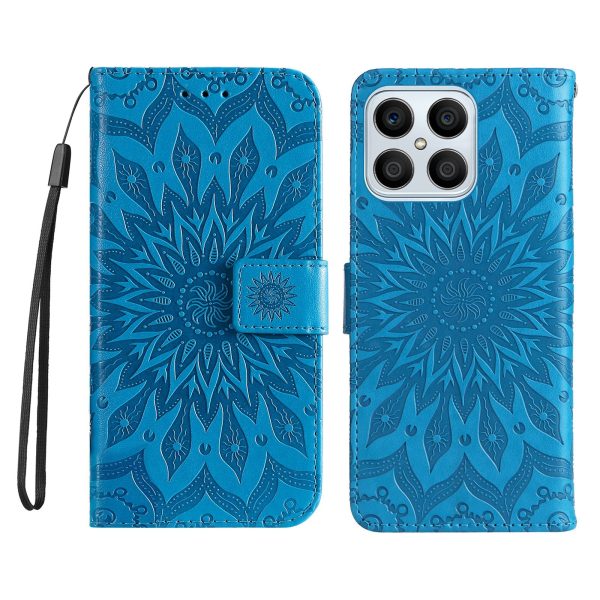 KT Imprinting Flower Series-1 for Honor X8 4G Full Coverage Phone Stand Wallet Cover Sunflower Imprinted PU Leather Phone Case on Sale