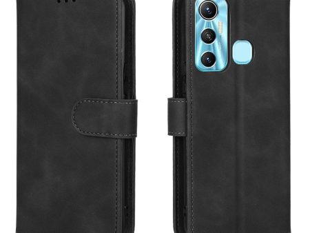 Drop-proof Phone Case For Infinix Hot 11, Skin-touch Feeling Wallet Stand Folio Flip PU Leather + TPU Cell Phone Cover Fashion